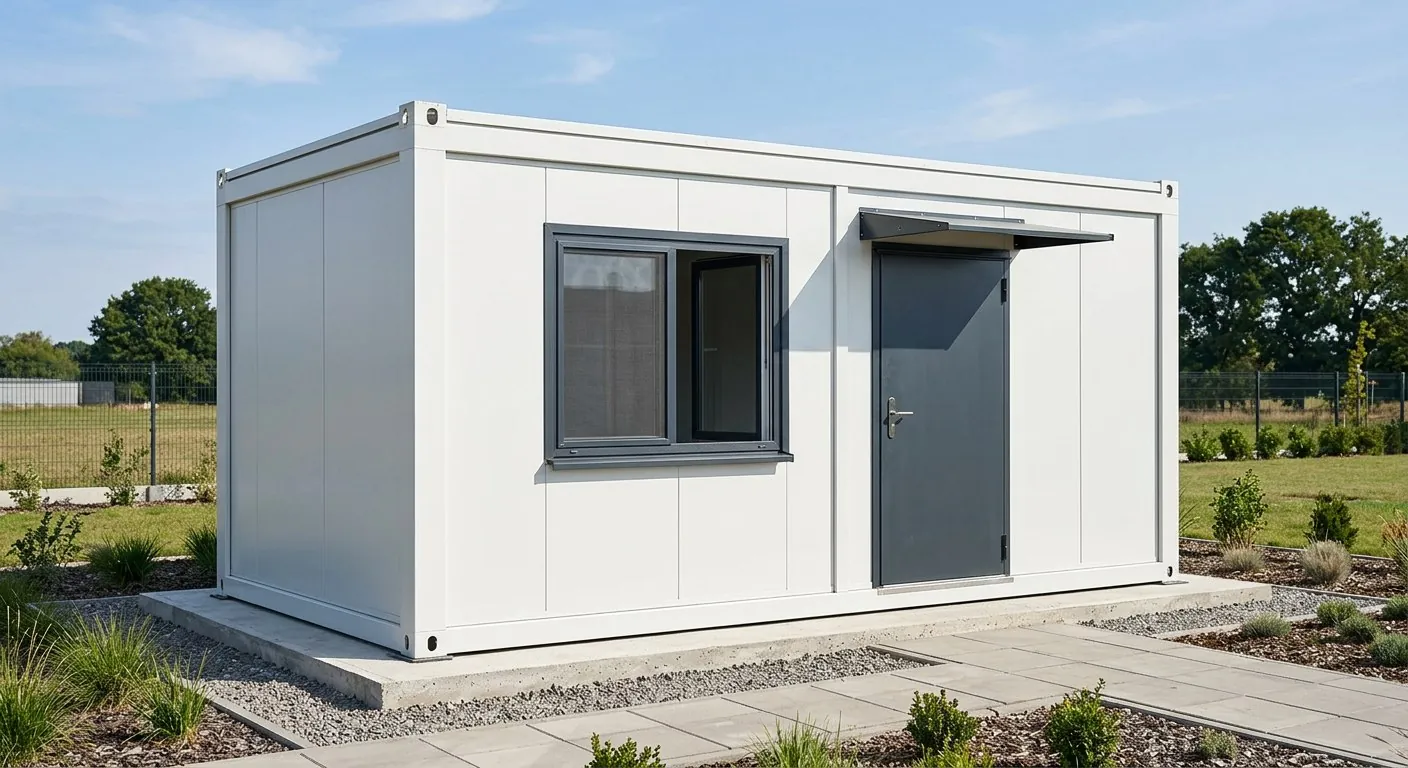 Detachable flat-pack container house on site