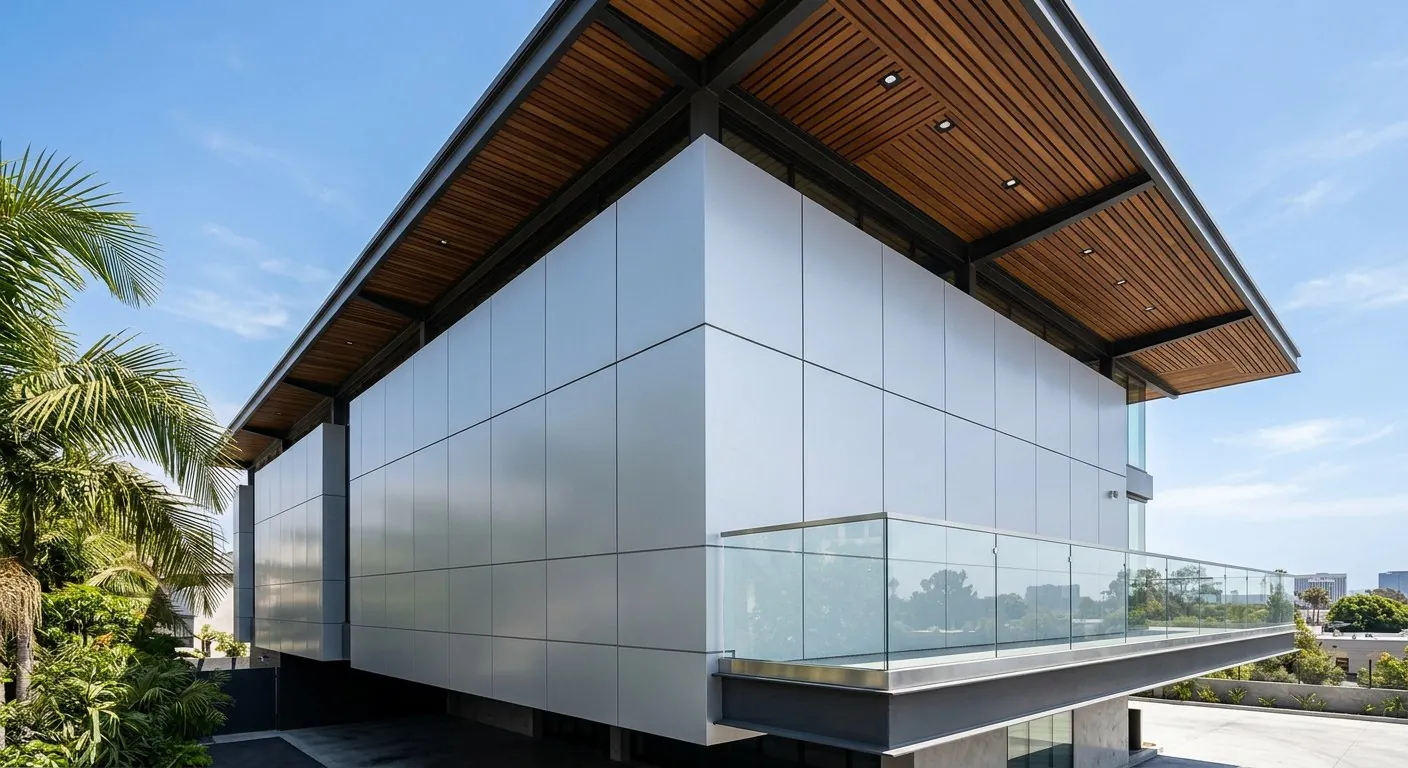 Solid aluminium facade panel