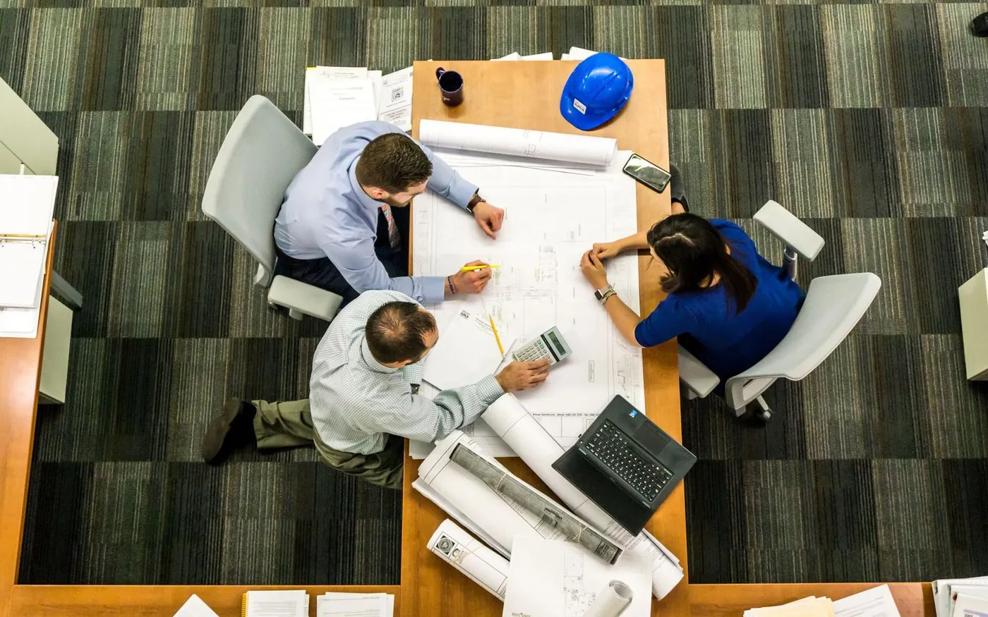 BUILDEX engineers reviewing a shop drawing